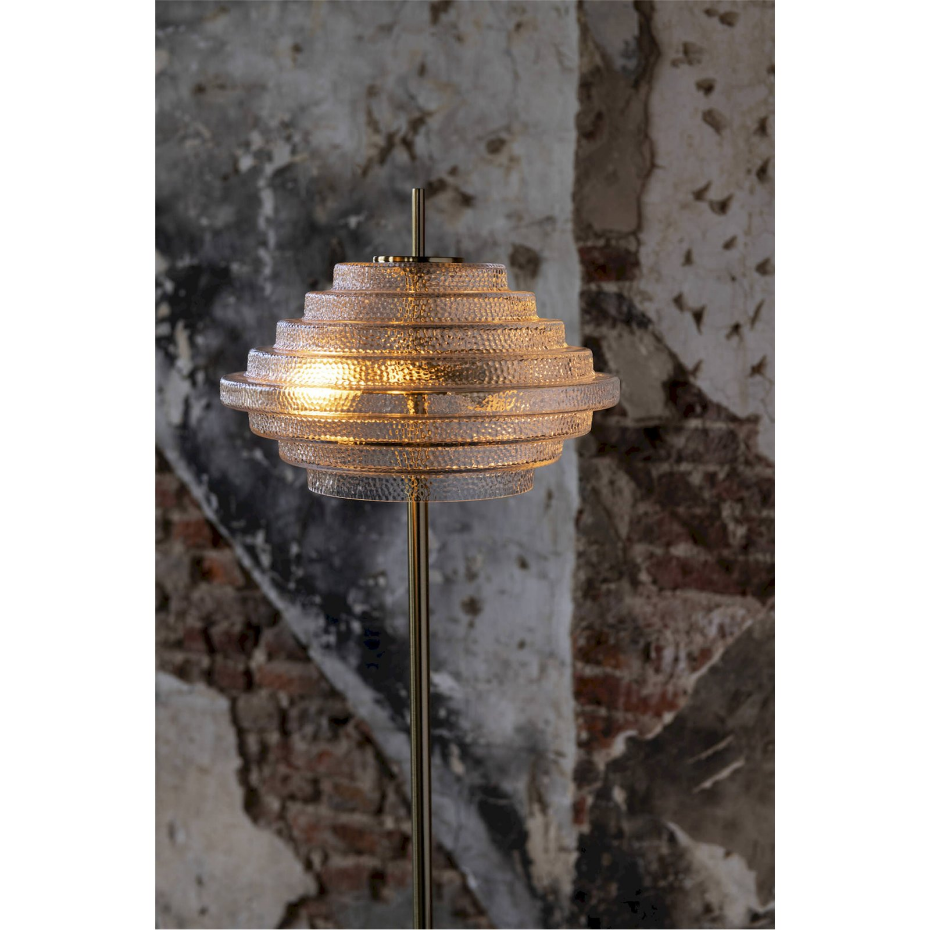 Lampadaire en verre transparent à LED design rectangulaire