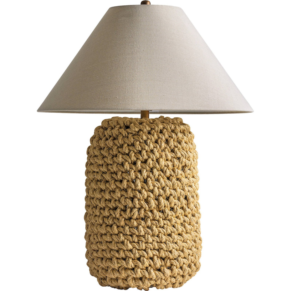 Lampe de salon en corde finition vieilli