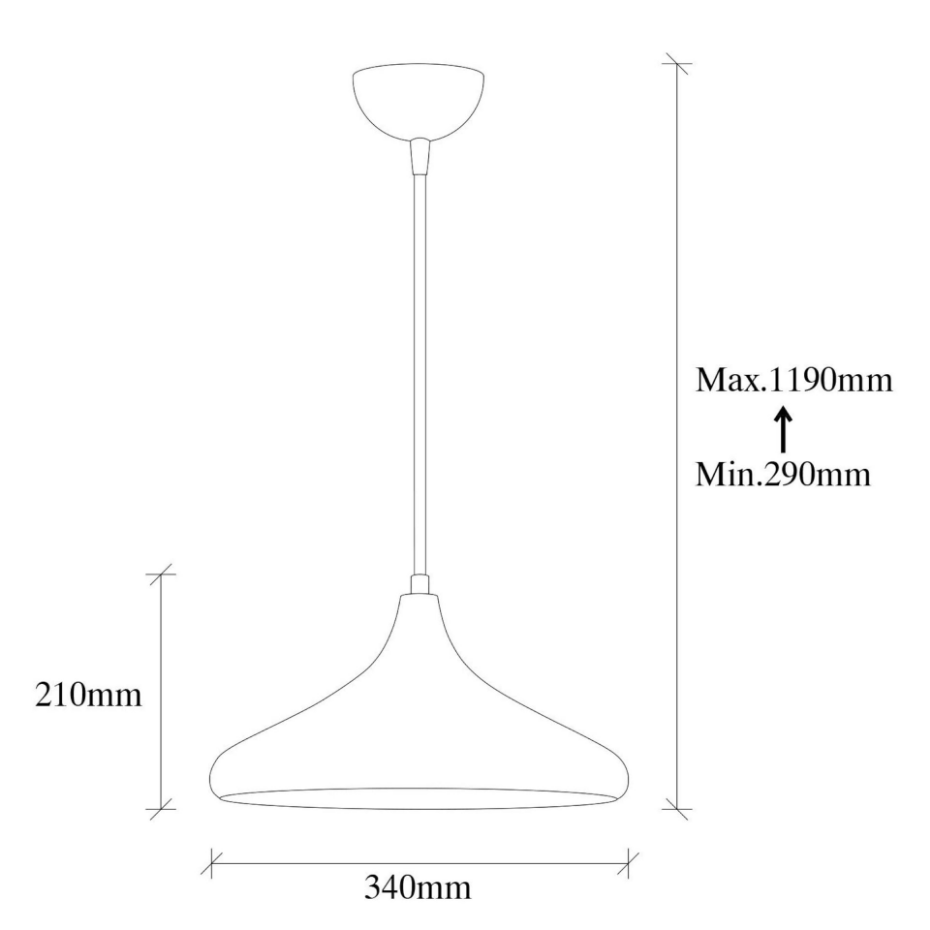 Suspension soucoupe en métal brossé SILE