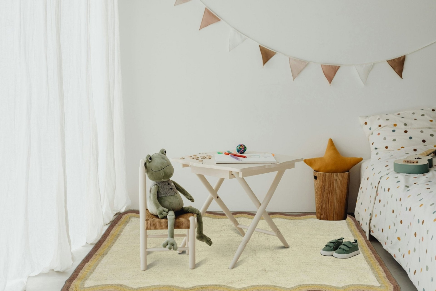 Tapis enfant en coton BISCUIT