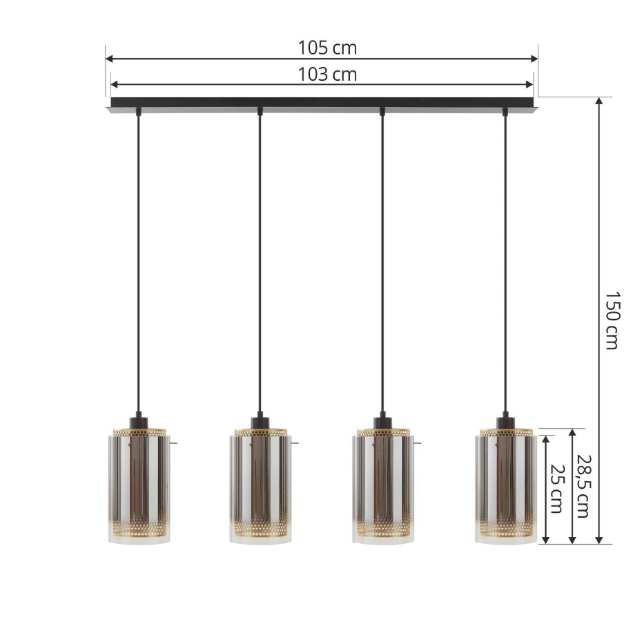 Suspension en verre moderne, Sterzy