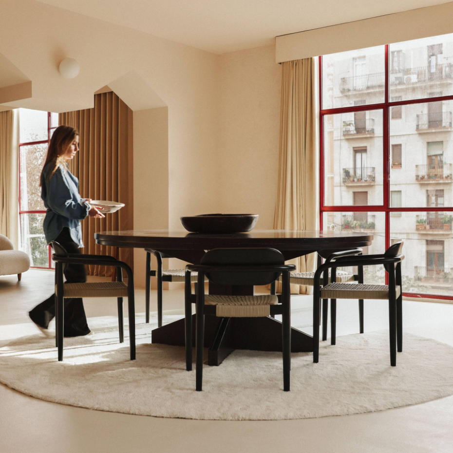 Tapis rond en laine Silhouettes