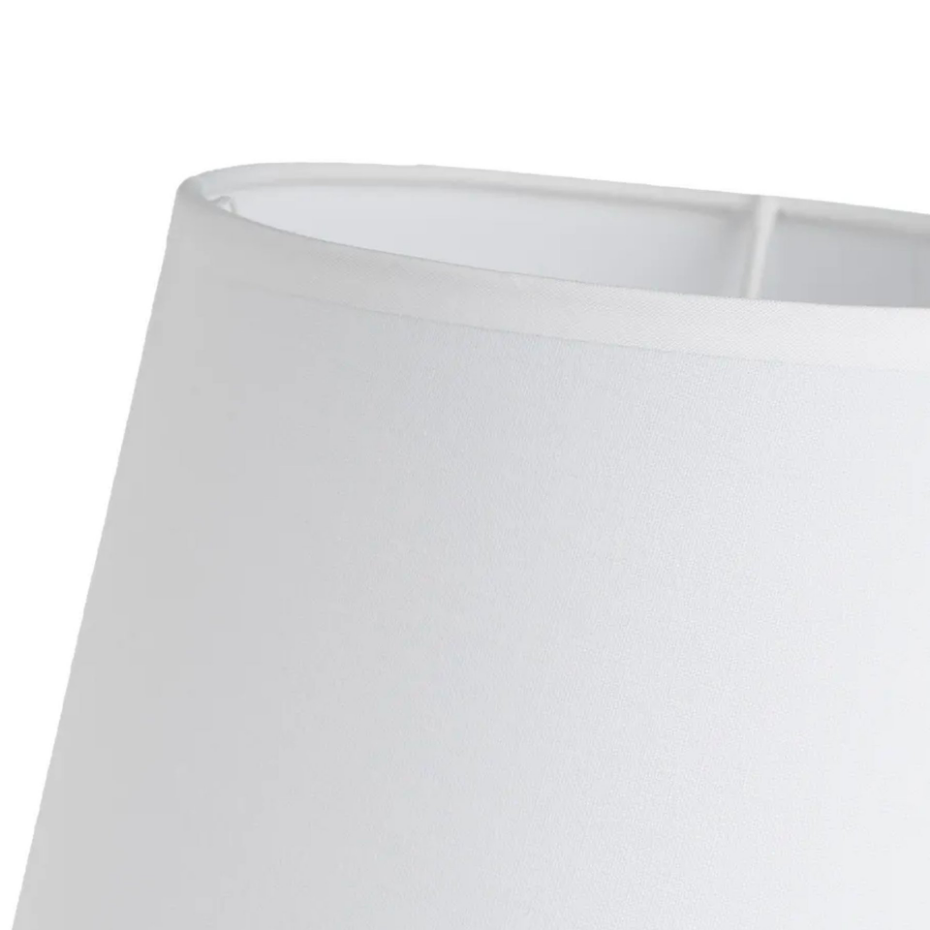 Lampe à poser céramique bleu pétrole et abat jour blanc 18x18x26cm
