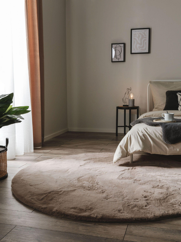 Tapis rond imitation fourrure DAVE