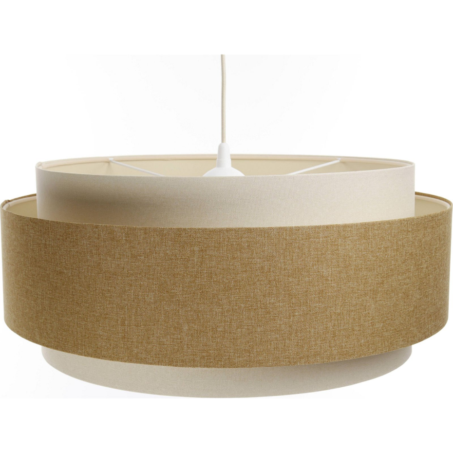 Suspension ronde en tissu et rotin Boho Elegant
