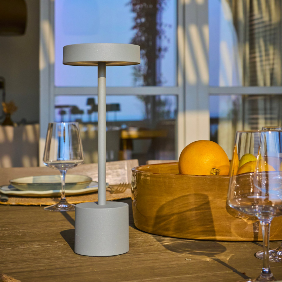 2 Lampe de table sans fil ROBY Gris H30cm