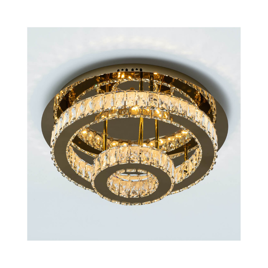Plafonnier LED anneaux cristal - DIEZ