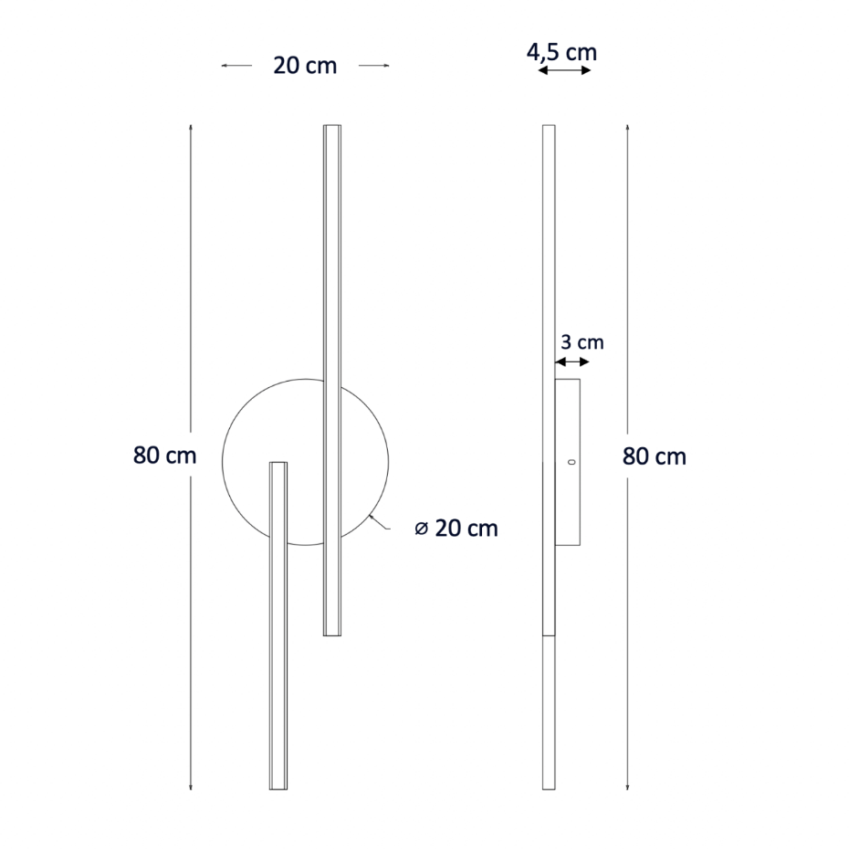Applique LED minimaliste dorée - PIA