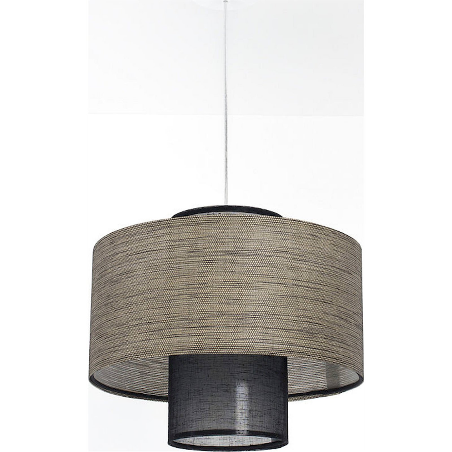 Suspension ronde en jute et lin Twin Light