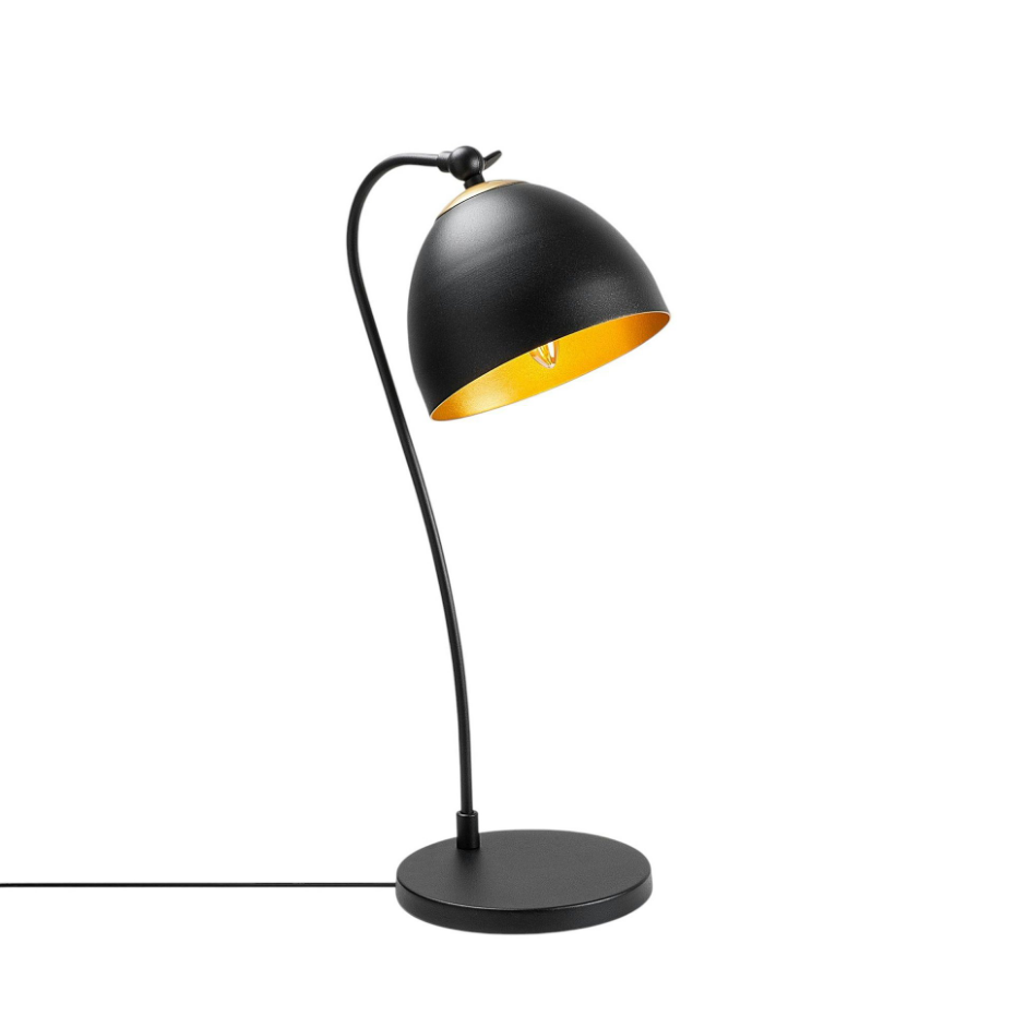 Lampe de chevet moderne noire et dorée, 54 cm SILE