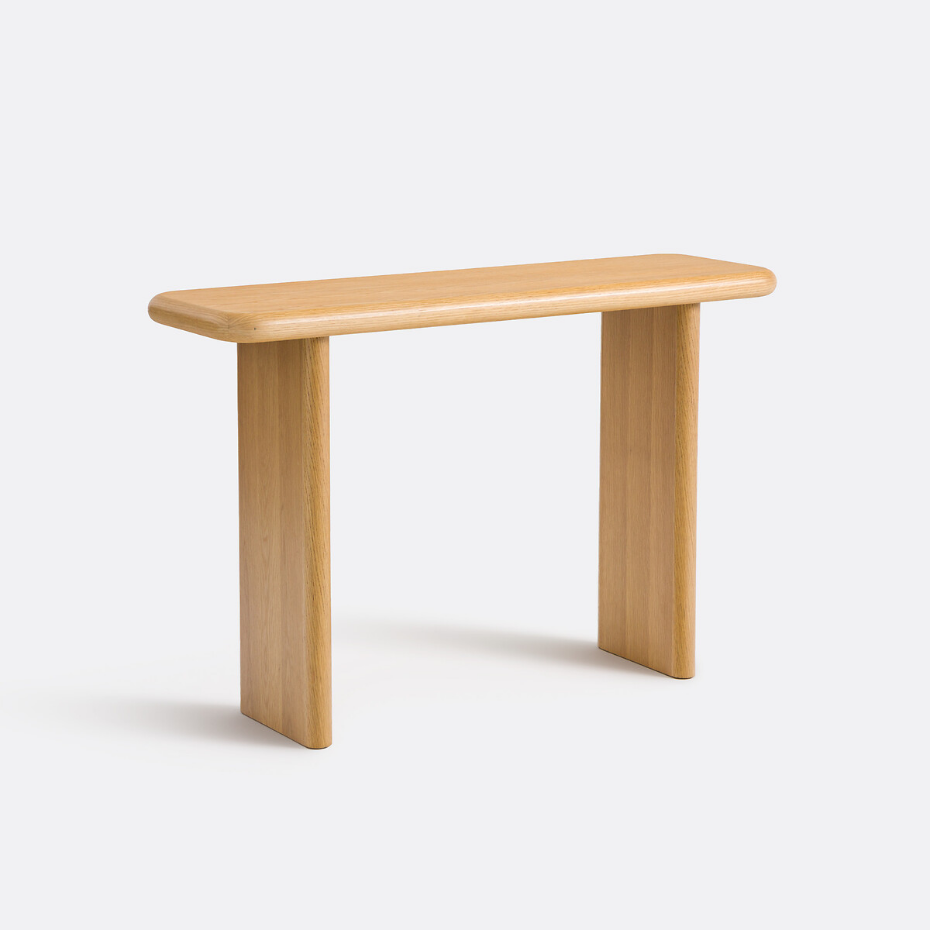Console en plaqué chêne, Curva