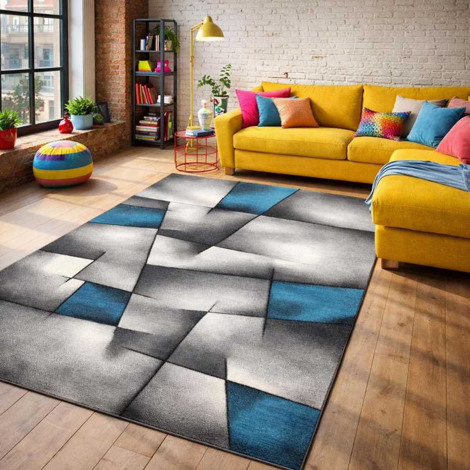 Tapis entrée tissé motif géométrique LYN8 ULTIMA