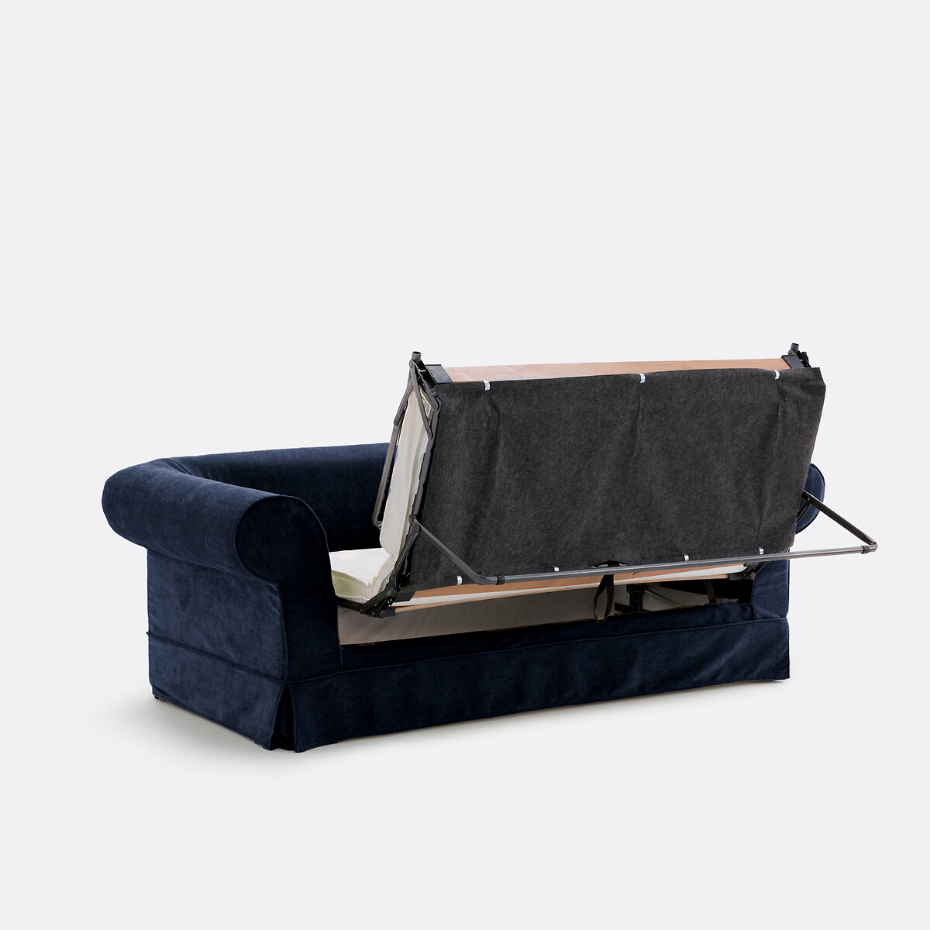 Canapé droit, convertible, 2 ou 3 places, en polyester chiné, ADELIA