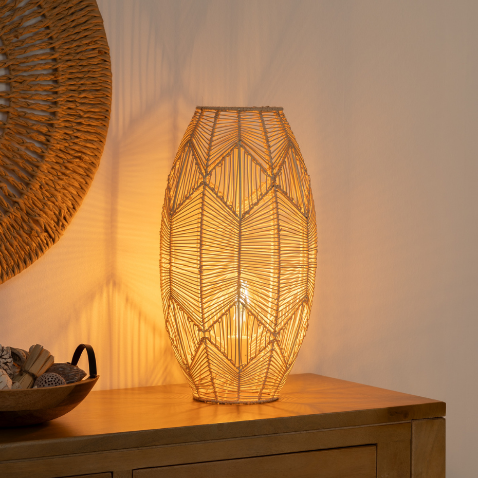 Lampe à poser rotin tressé KITA