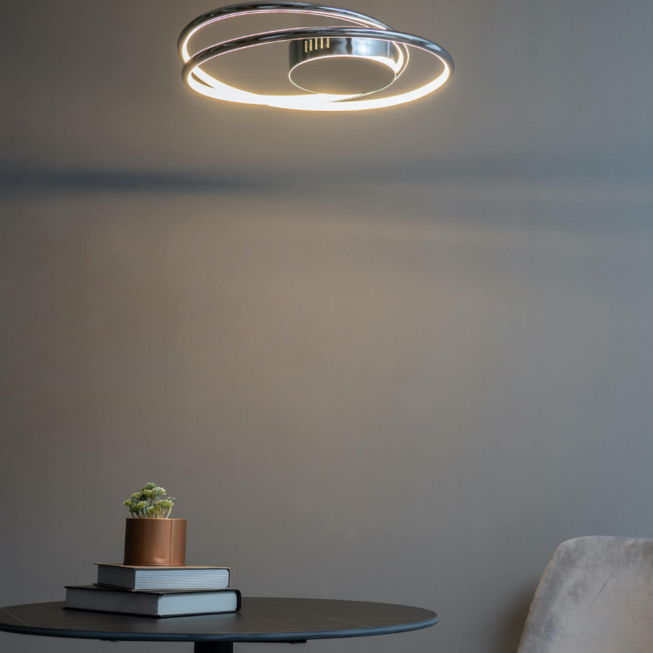 Plafonnier LED boucle chromée - XANDRA