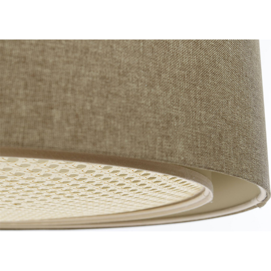 Suspension ronde en tissu et rotin Boho Elegant