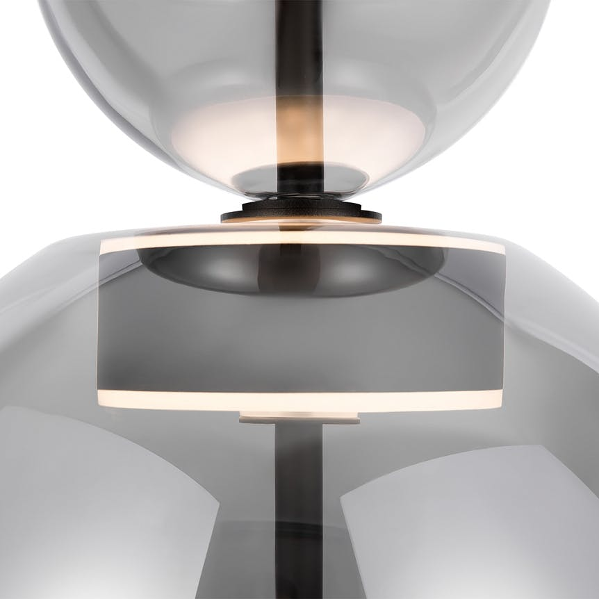 Suspension LED abat-jour en verre diabolo NORA