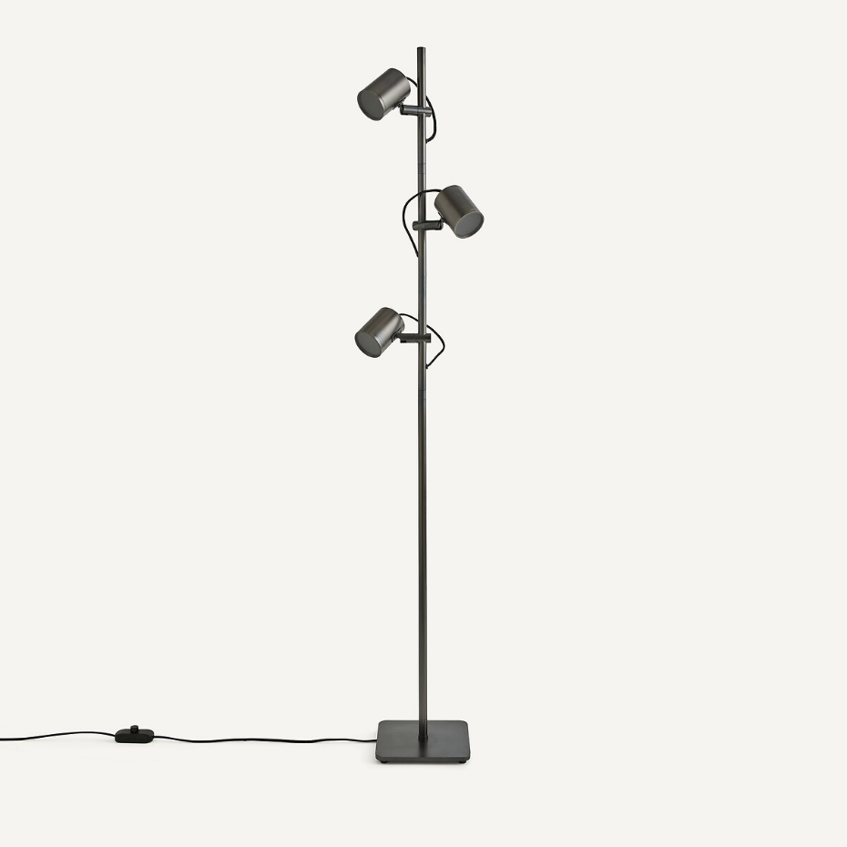 Lampadaire 3 spots orientables graphite, Girevole