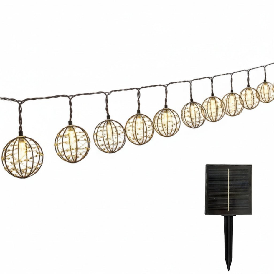 Guirlande solaire RUSTY LIGHT 10 cages 4M