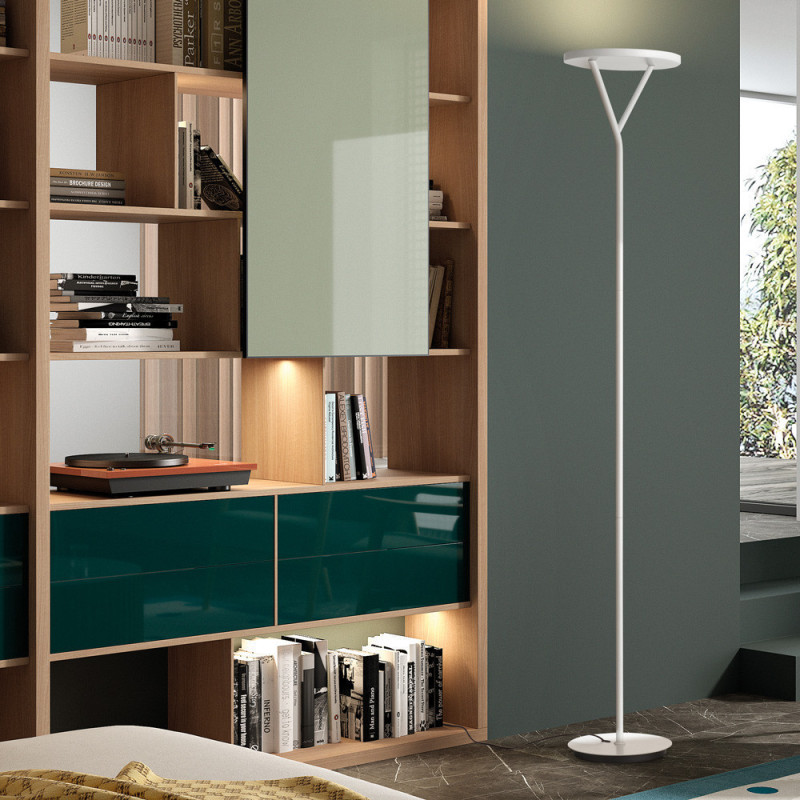 Lampadaire led Plano dimmable blanc mat