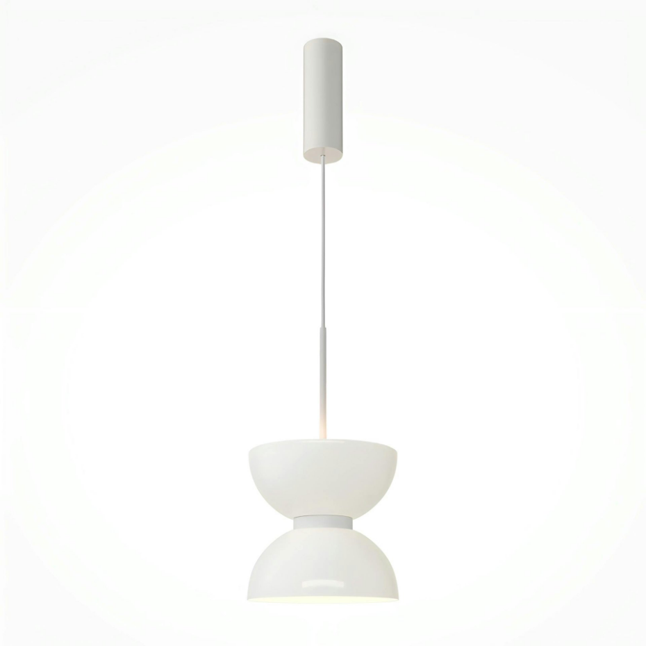 Suspension moderne métal/verre forme sablier ENID