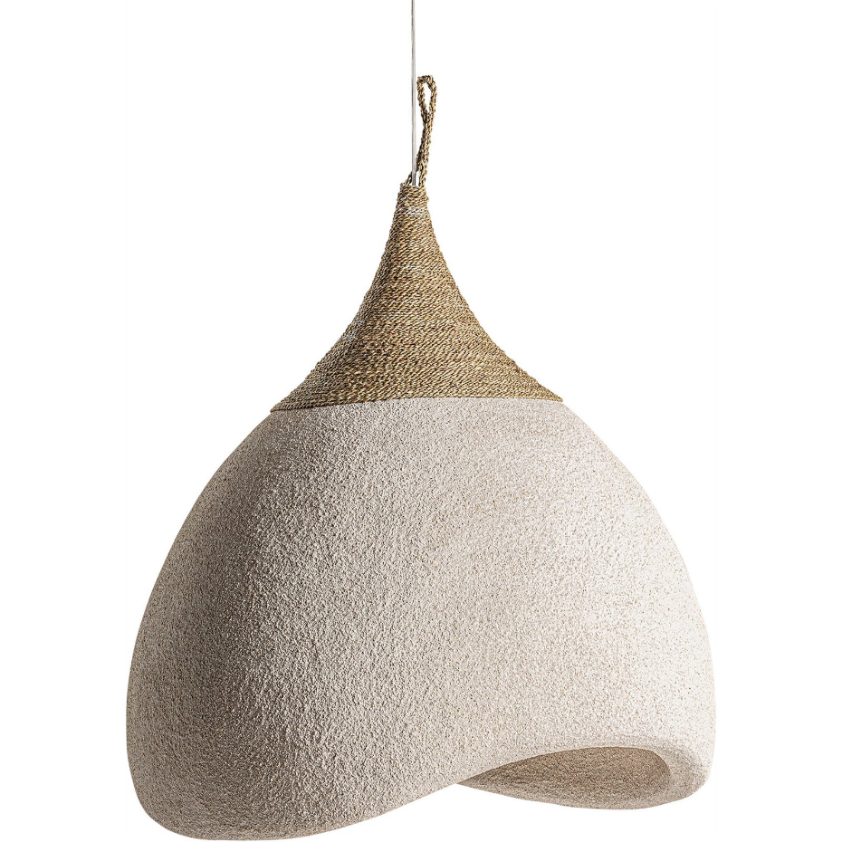 Lustre rustique en résine finition rugueuse suspendu