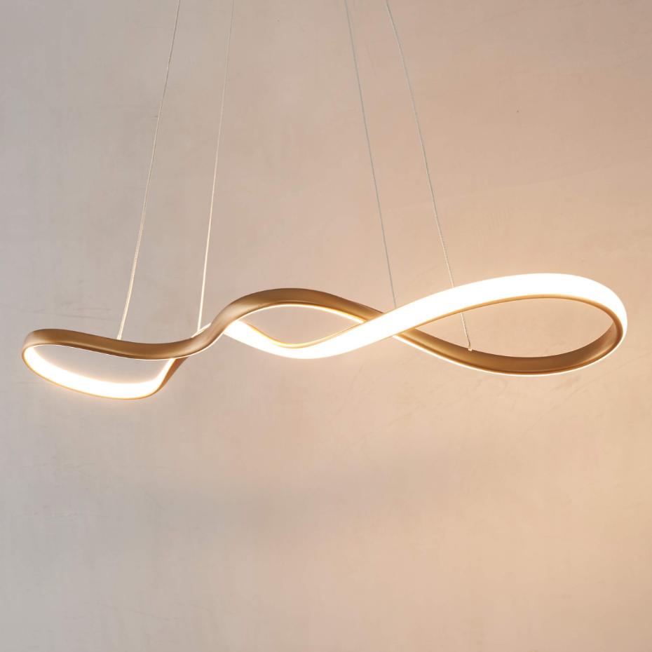 Suspension LED dorée effet vague - MARCELINE
