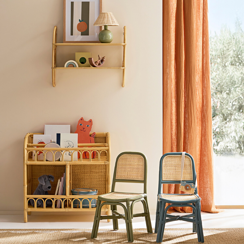 Lampe à poser céramique et rotin, Alios