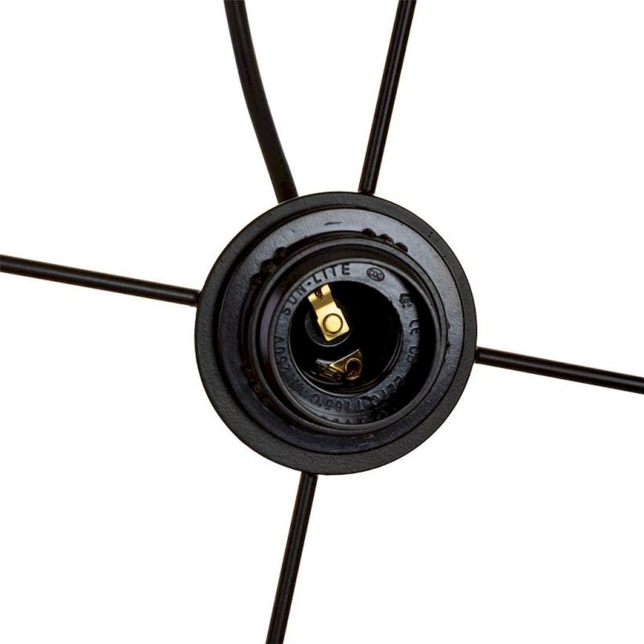 Suspension ronde en raphia et métal pour salon