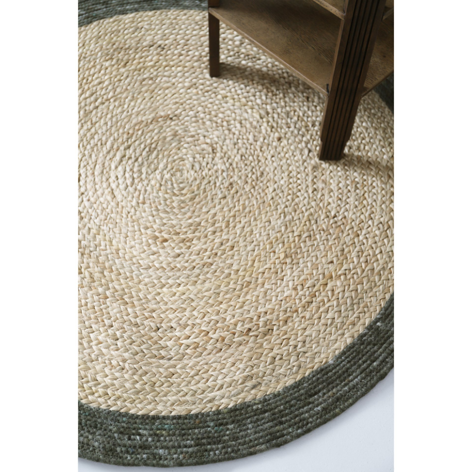 Tapis rond en jute et laine feutrée YHUKI