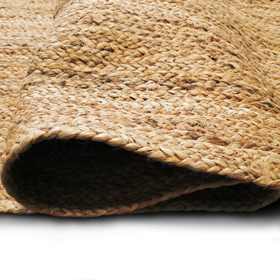 Tapis de salon en jute tressé main motif lignes  SUNNY JUTE