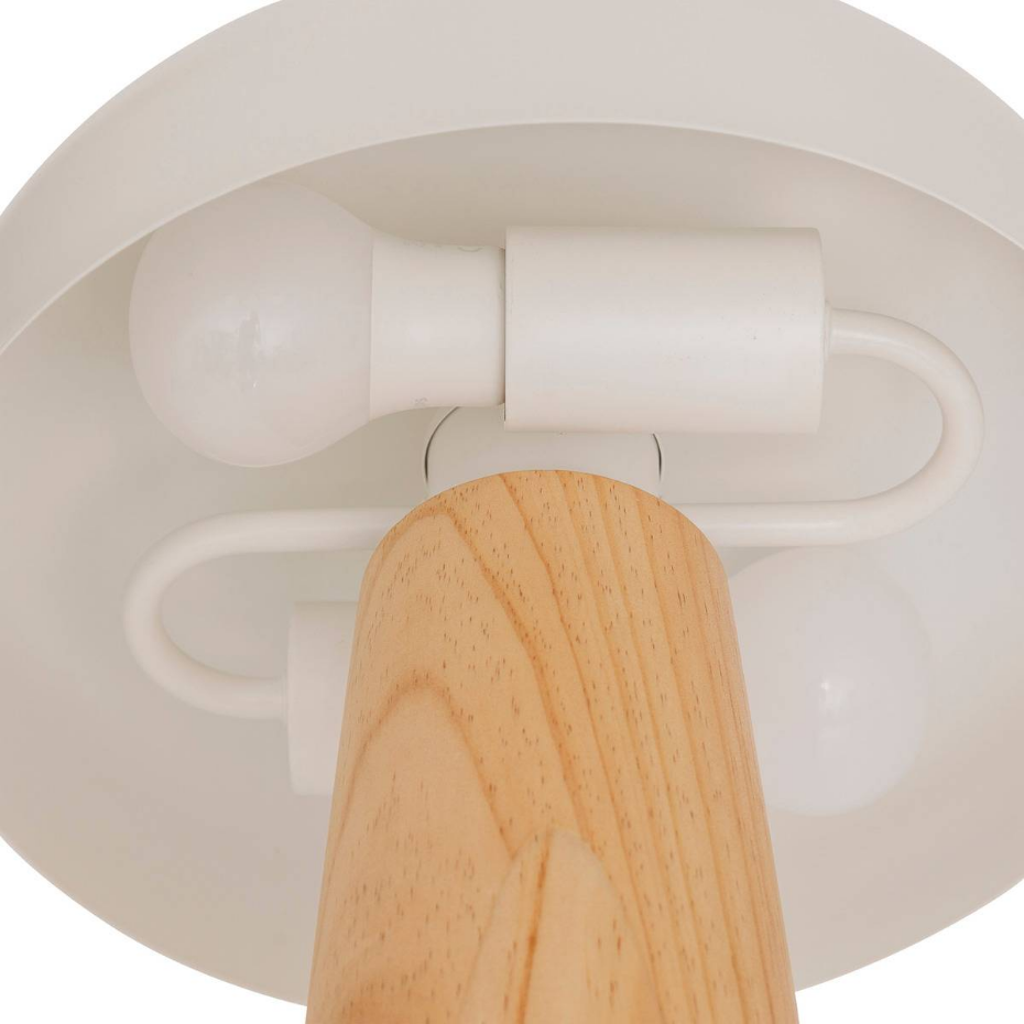 Lampe champignon bois d'hévéa POLA