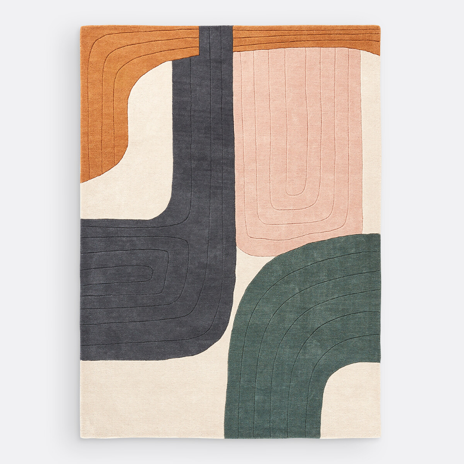 Tapis multicolore, laine, Milano