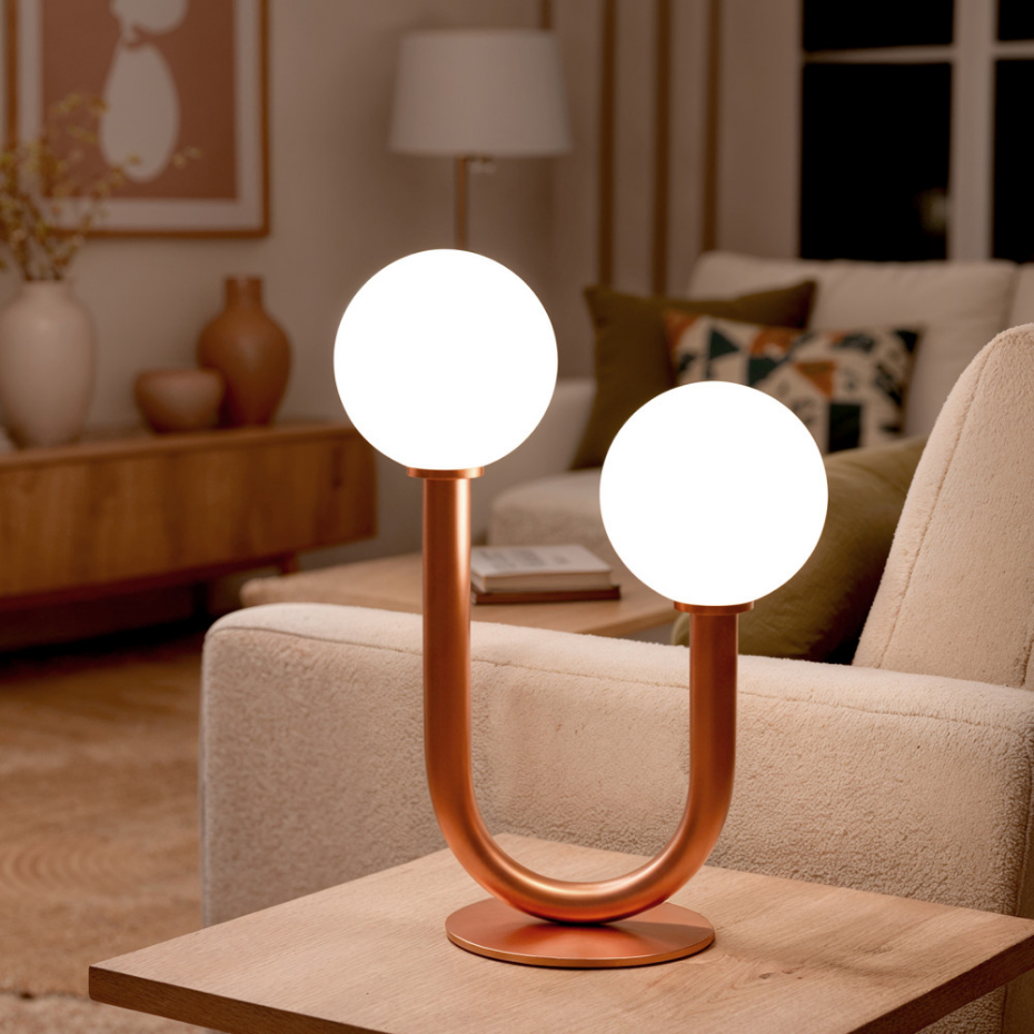 Lampe à poser en métal et verre- NEA