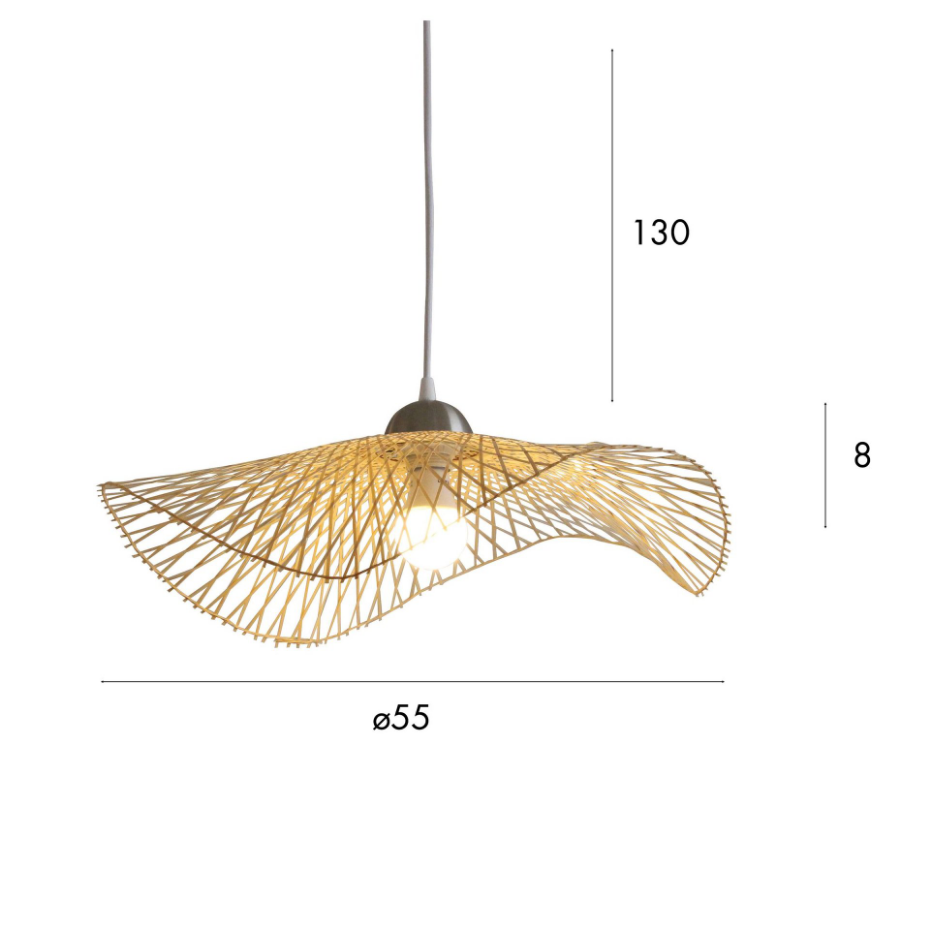 Suspension en bambou tressé, CARAVELLE