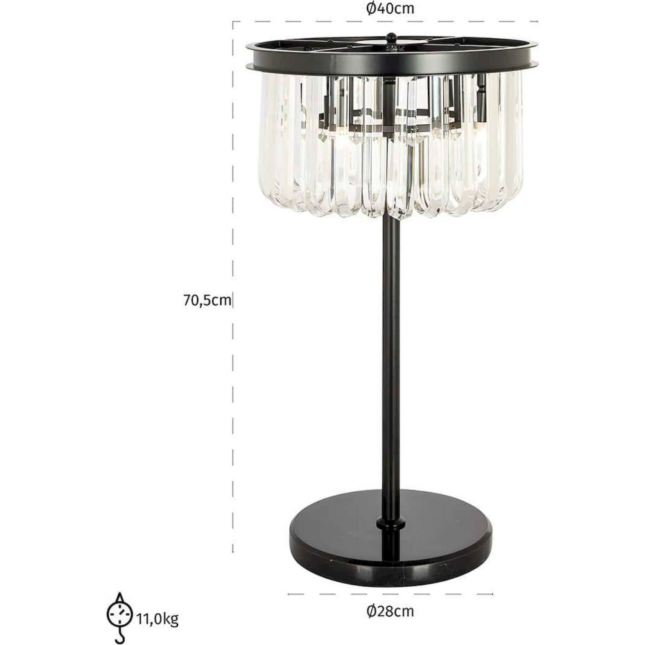 Lampe de table en fer et cristal Richmond Decoration