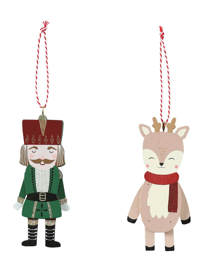 Lot de 2 pantins en bois Casse-noisette