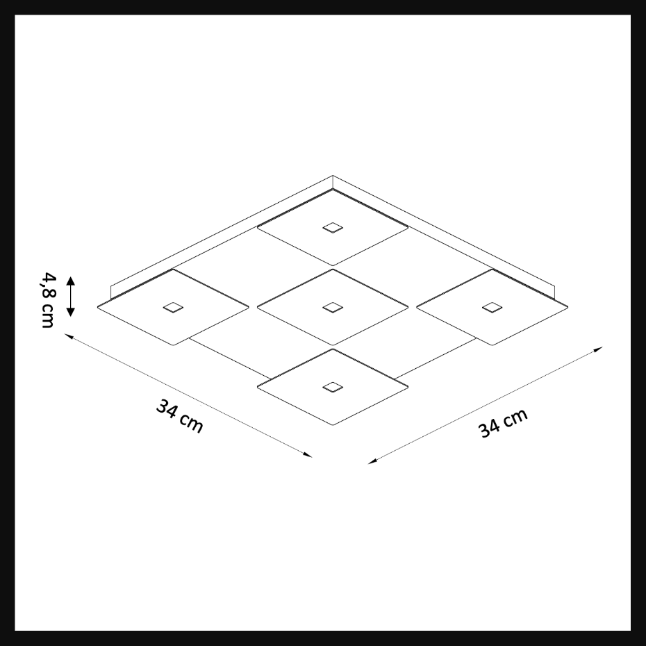 Plafonnier LED carré blanc mat - NOVA