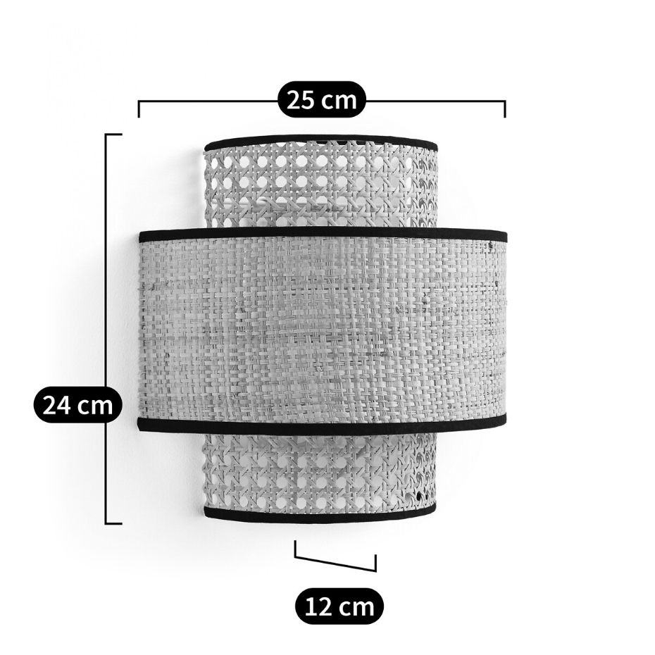 Applique double en cannage et raphia, Dolkie