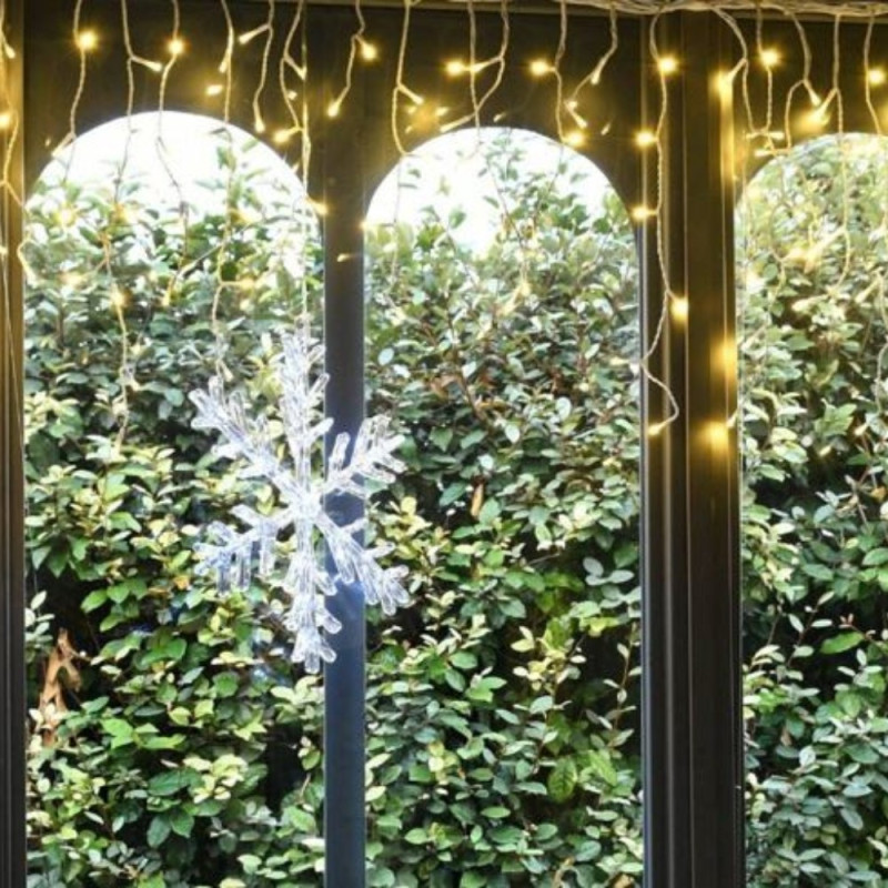 Guirlande led stalactite connectable 8m blanc chaud