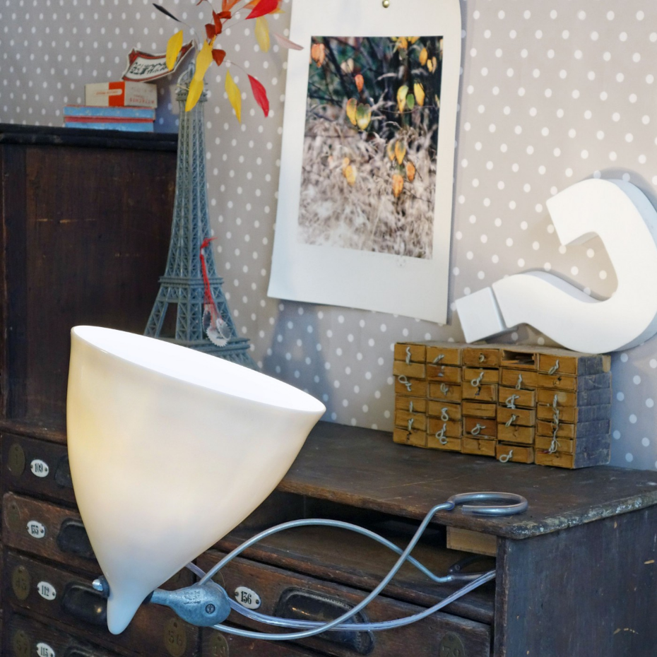 Lampe à pincer en porcelaine Cornette