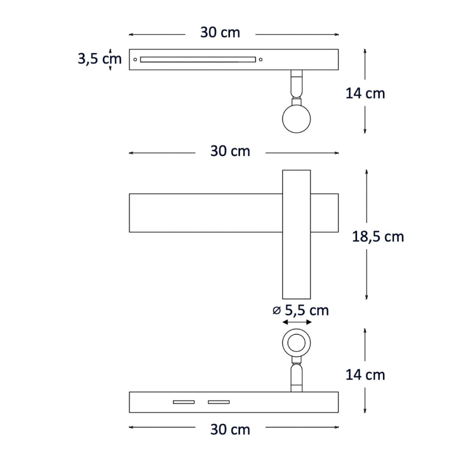 Applique LED en laiton droite - LODVI
