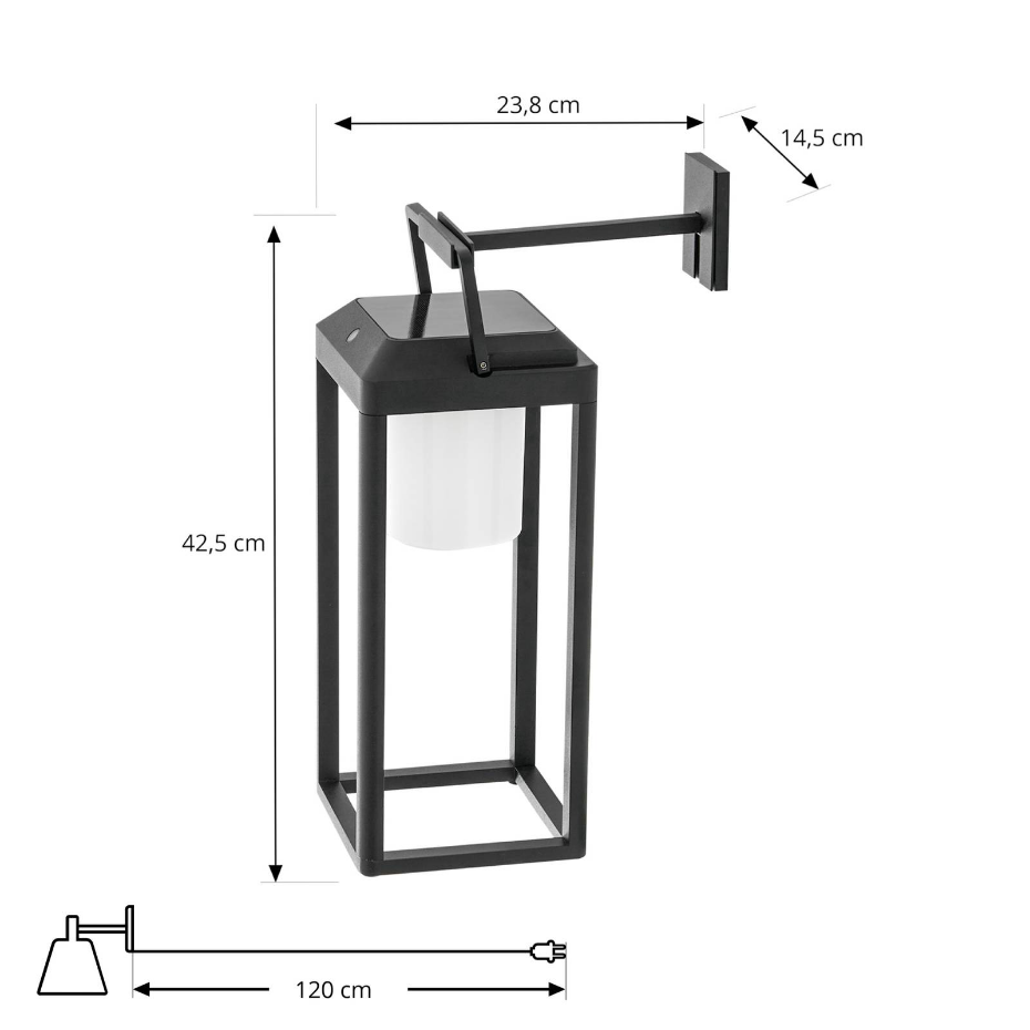 Lampe solaire extérieure en aluminiumLED
