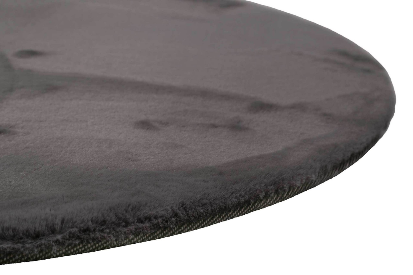 Tapis salon rond doux sensation peau de lapin ,  Anna