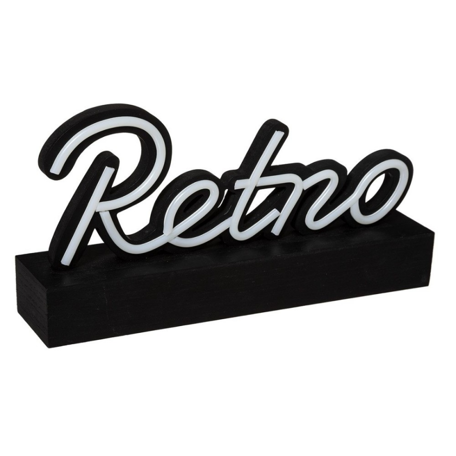 Mot Déco Lumineux Led Rétro Noir