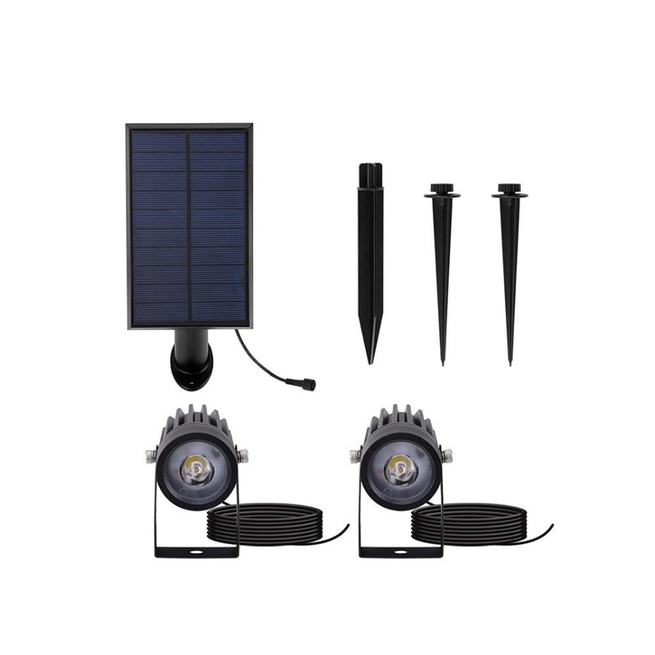 2 Spots solaires connectés ROUNDY Blanc froid 200LM