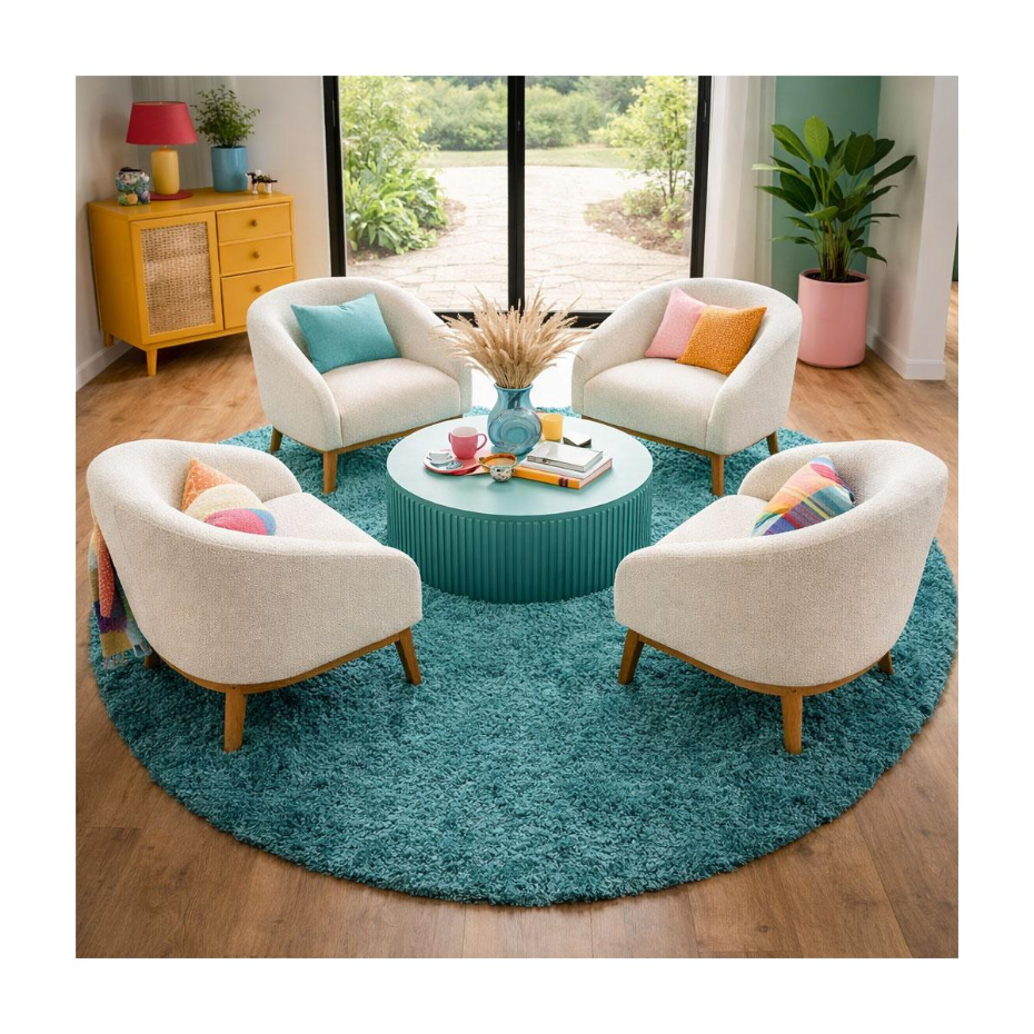 Tapis poils longs shaggy tissé motif uni UNI L