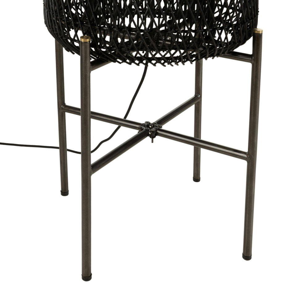 Lampadaire en rotin pieds métal FOLELLI