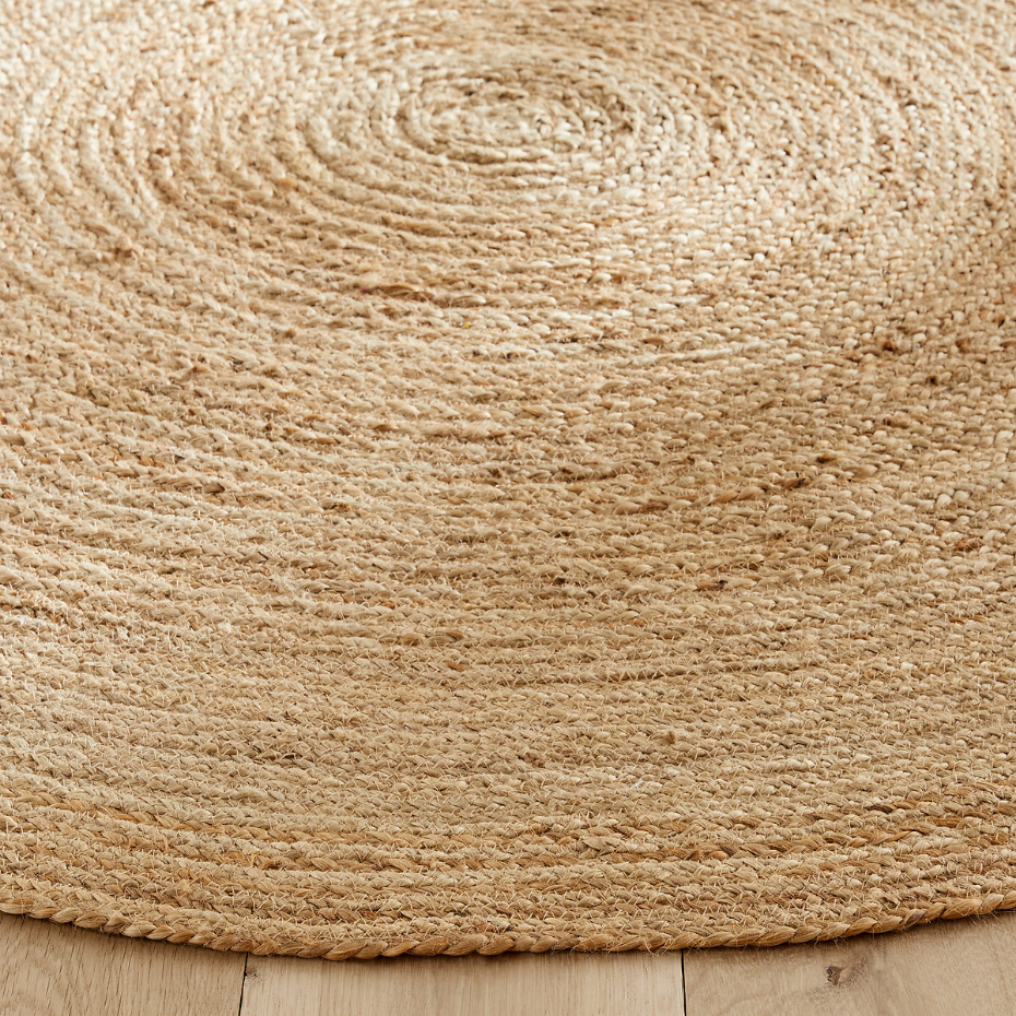 Tapis rond Ø160 cm en jute, tressé main, Hempy