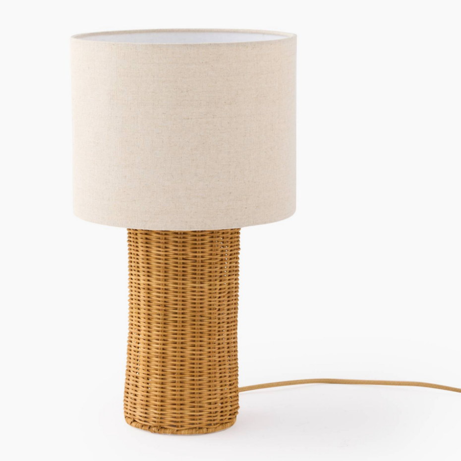 Lampe avec pied en rotin, D25xH43cm
